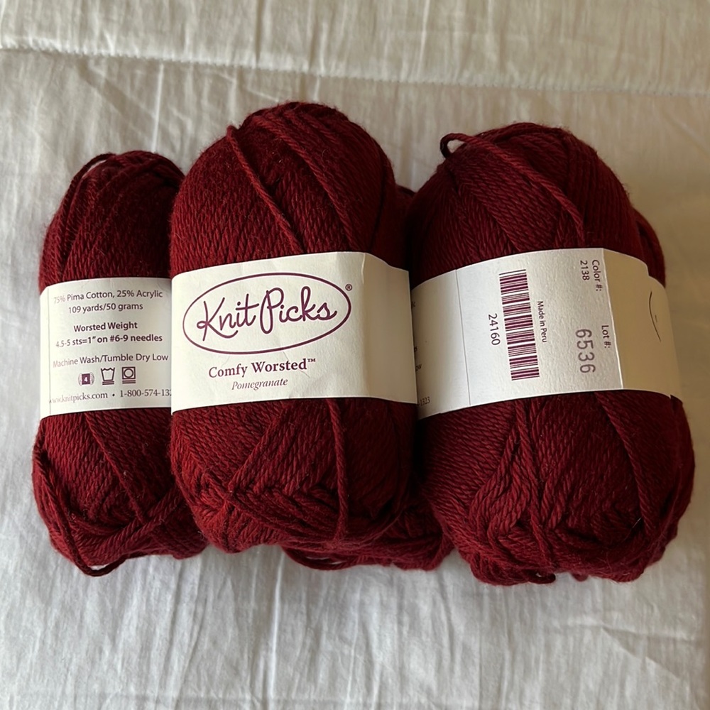 Knit Picks Comfy Worsted Yarn - Blend 75%Pima Cotton and 25% Acrylic